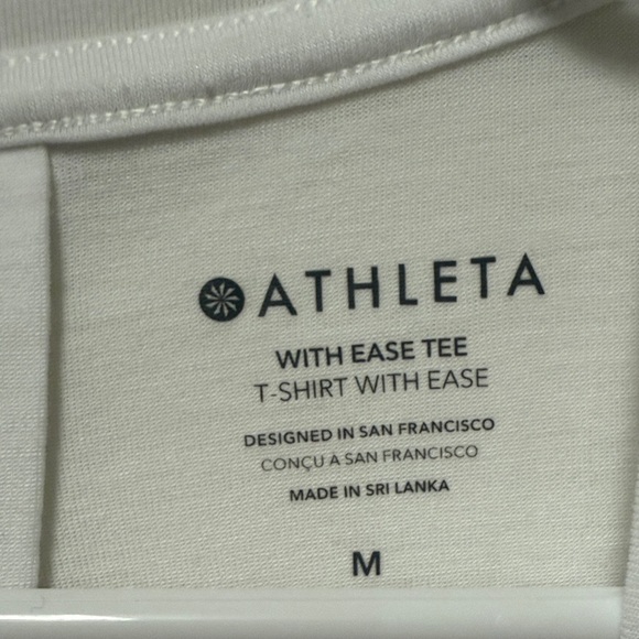 ATHLETA White With Ease Short Sleeve Tee Size Medium - Picture 2 of 10